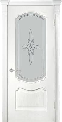 Межкомнатные двери шпонированные модель 41 по ясень crema стекло